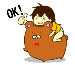 KUMAZOU in child-rearing.English ver. sticker #7722042