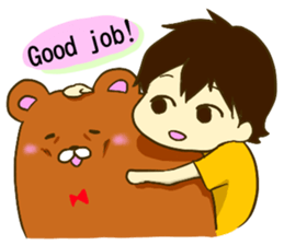 KUMAZOU in child-rearing.English ver. sticker #7722049