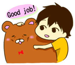 KUMAZOU in child-rearing.English ver. sticker #7722049