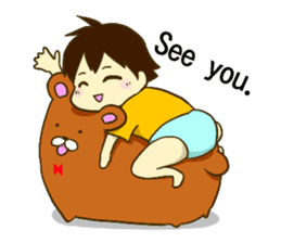 KUMAZOU in child-rearing.English ver. sticker #7722054