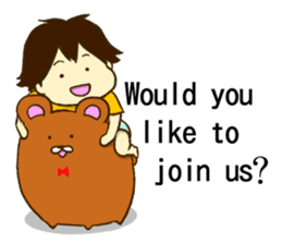 KUMAZOU in child-rearing.English ver. sticker #7722063