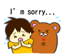 KUMAZOU in child-rearing.English ver. sticker #7722065