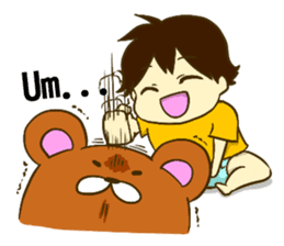 KUMAZOU in child-rearing.English ver. sticker #7722066