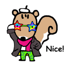 Genius squirrel painter  autumn sticker #7724071