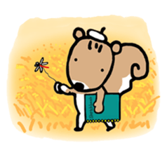 Genius squirrel painter  autumn sticker #7724073