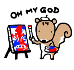 Genius squirrel painter  autumn sticker #7724080