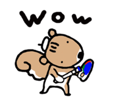 Genius squirrel painter  autumn sticker #7724082