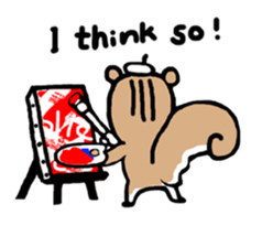 Genius squirrel painter  autumn sticker #7724083