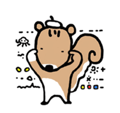 Genius squirrel painter  autumn sticker #7724084