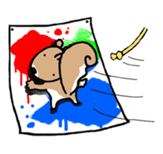 Genius squirrel painter  autumn sticker #7724091