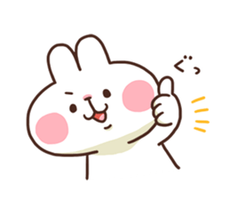 Cute white rabbit stickers sticker #7724359