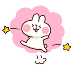Cute white rabbit stickers sticker #7724371