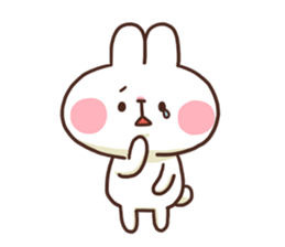 Cute white rabbit stickers sticker #7724383