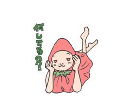 hat strawberries sticker #7725418