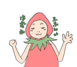 hat strawberries sticker #7725421