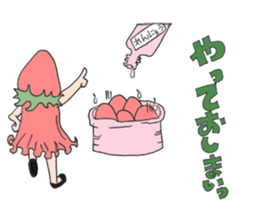 hat strawberries sticker #7725422