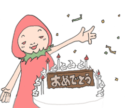 hat strawberries sticker #7725427