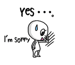 Simple white3_English sticker #7725967