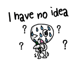 Simple white3_English sticker #7725973