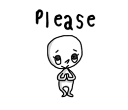 Simple white3_English sticker #7725986