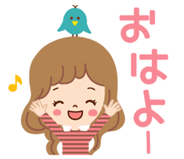 Big letter stamp of the girl sticker #7726988