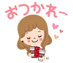 Big letter stamp of the girl sticker #7726991