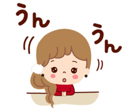 Big letter stamp of the girl sticker #7726995