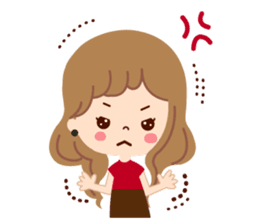 Big letter stamp of the girl sticker #7727003