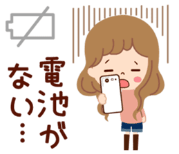 Big letter stamp of the girl sticker #7727005