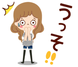 Big letter stamp of the girl sticker #7727006