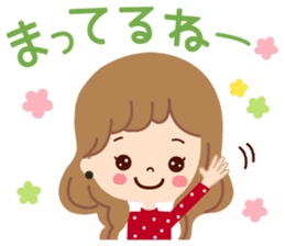 Big letter stamp of the girl sticker #7727021