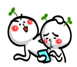 Growing bud on the head. Chinese & JP sticker #7727634