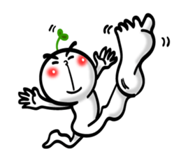 Growing bud on the head. Chinese & JP sticker #7727640