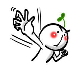 Growing bud on the head. Chinese & JP sticker #7727641