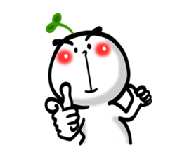 Growing bud on the head. Chinese & JP sticker #7727644