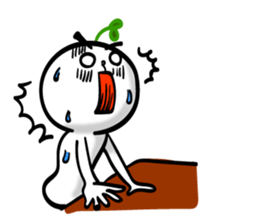 Growing bud on the head. Chinese & JP sticker #7727647