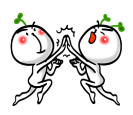 Growing bud on the head. Chinese & JP sticker #7727651