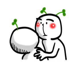 Growing bud on the head. Chinese & JP sticker #7727653