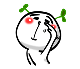 Growing bud on the head. Chinese & JP sticker #7727664