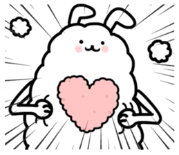 Feet long Hairball rabbit sticker #7729678