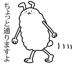 Feet long Hairball rabbit sticker #7729682