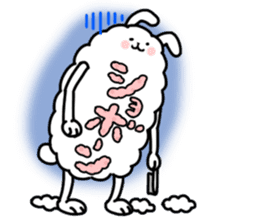 Feet long Hairball rabbit sticker #7729698