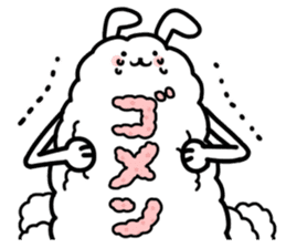 Feet long Hairball rabbit sticker #7729701