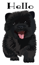 Chow chow of white and black E sticker #7730068