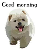 Chow chow of white and black E sticker #7730069