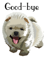 Chow chow of white and black E sticker #7730074