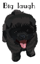 Chow chow of white and black E sticker #7730077