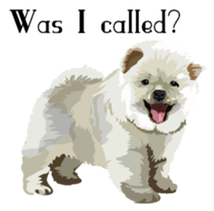 Chow chow of white and black E sticker #7730082