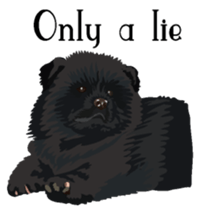 Chow chow of white and black E sticker #7730083