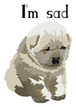 Chow chow of white and black E sticker #7730084